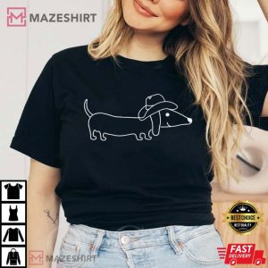 Cowboy Dachshund Sausage Dog Lover T Shirt (1)
