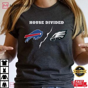 Bills VS Eagles House Divided Custom Logo Super Bowl T Shirt (2)