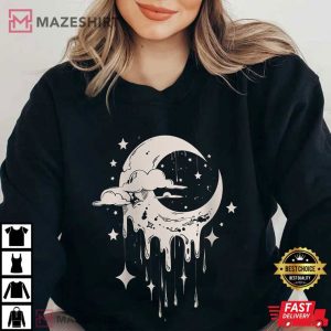Melting Moon Whimsigoth Dark Academia Aesthetic T Shirt (2)