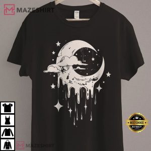 Melting Moon Whimsigoth Dark Academia Aesthetic T Shirt (3)