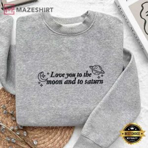 Seven Love You to the Moon and to Saturn Embroidered Crewneck ( (4)