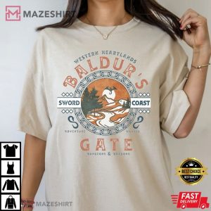 Baldurs Gate 3 Adventure Awaits Sword Coast T Shirt (1)