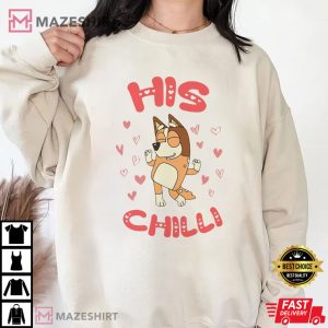 Be Mine Valentine Bluey His Chilli T Shirt (2)