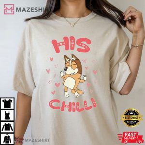 Be Mine Valentine Bluey His Chilli T Shirt (3)