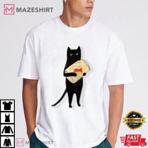 Cat Holding Goldfish Bowl T Shirt (2)