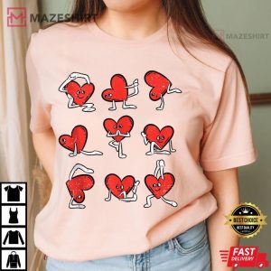 Heart Yoga Pose Valentines Day Zen Funny T Shirt (1)