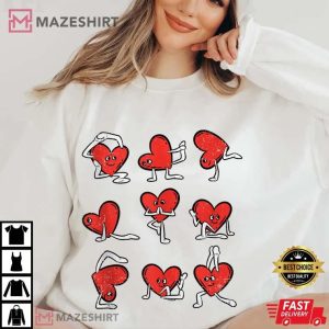 Heart Yoga Pose Valentines Day Zen Funny T Shirt (2)