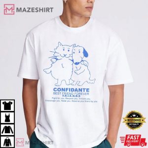 Cat and Dog Confidante Best Friend Forever T Shirt (2)