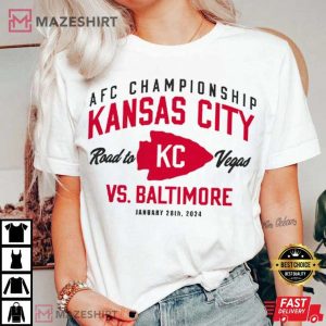 AFC Championship Kansas City Chiefs Road to Vegas T Shirt (3)