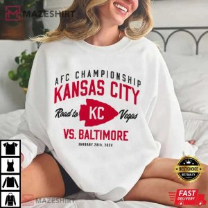 AFC Championship Kansas City Chiefs Road to Vegas T Shirt (4)