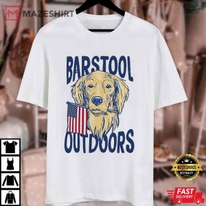 Dog Barstool Outdoors America Flag T Shirt (1)