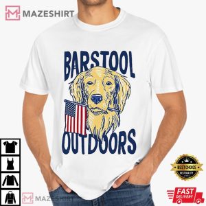Dog Barstool Outdoors America Flag T Shirt (2)