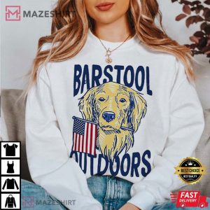 Dog Barstool Outdoors America Flag T Shirt (4)