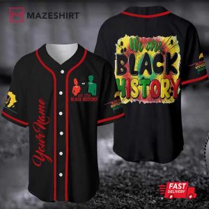 Black History Month Custom Name Baseball Jersey