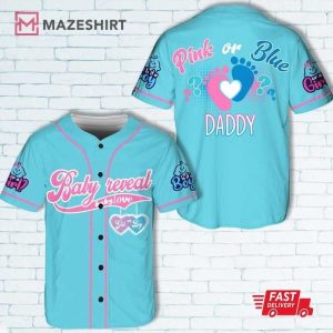 Baby Reveal Blue Custom Baseball Jersey