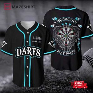 Born To Play Darts Personalized Baseball Jersey