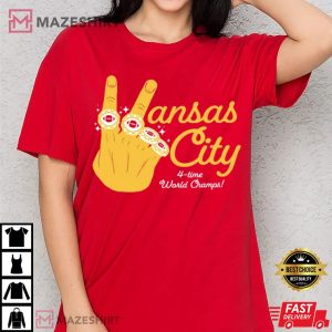 Kansas City Chiefs 4 Times Champion Football Ring T Shirt (2)