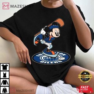 Mickey NHL Hockey Edmonton Oilers Disney T Shirt (4)