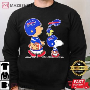 Charlie Brown Snoopy And Woodstock Buffalo Bills Football T Shirt (4)