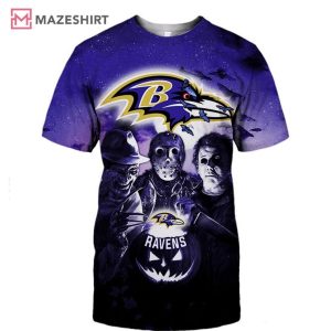 Baltimore Ravens Halloween Horror Night 3D Shirt