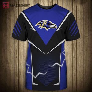 Baltimore Ravens Lightning Graphic Gift for Men 3D Shirt