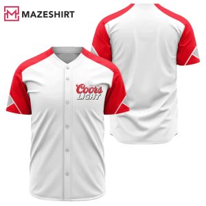 Coors Light White And Red Baseball Jersey