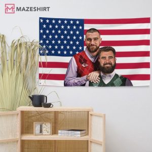 Kelce Brothers Travis and Jason Fan art Flag (2)