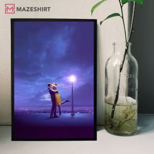 La La Land Kissing Scene Movie Poster