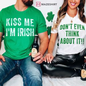 Kiss me Im Irish Funny St Patricks Day Matching Couples Shirts