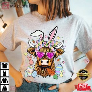 Highland Cow Easter Day T Shirt (2)