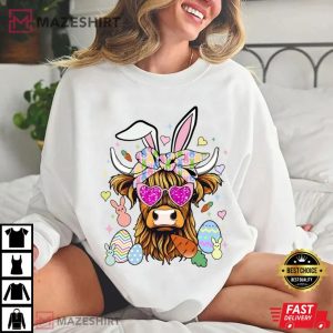 Highland Cow Easter Day T Shirt (3)