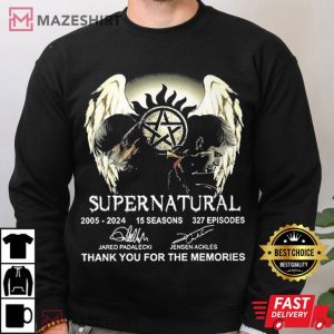 Supernatural 15 Seasons 327 Episodes Thank You For The Memories T Shirt (4)