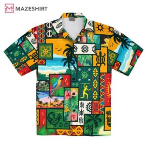 African Pattern Funny Colorful Tropical Hawaiian Shirt