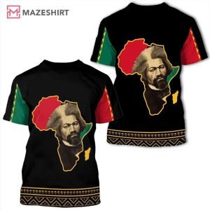 Frederick Douglass Africa Map Black History Month T Shirt (3)