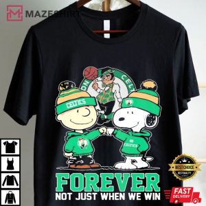 Boston Celtics Forever Charlie Brown and Snoopy T Shirt (2)