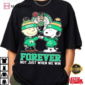 Boston Celtics Forever Charlie Brown and Snoopy T Shirt (3)