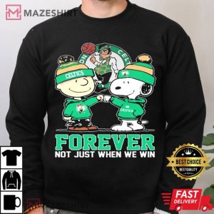 Boston Celtics Forever Charlie Brown and Snoopy T Shirt (4)
