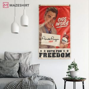 Ronald Reagan Says Cigs Inside Vote for Freedom Flag (1)