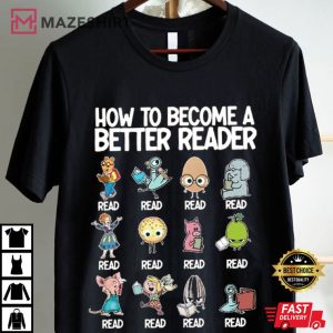 Piggie How to Become a Better Reader Reading Month T Shirt (1)