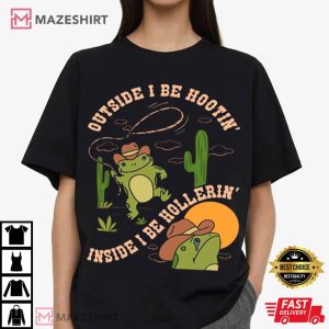 Kermit the Frog Outside I Be Hootin Inside I Be Hollerin T Shirt (1)
