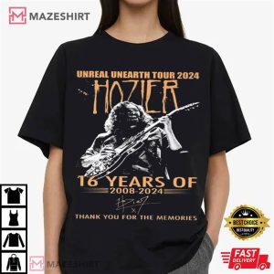 Unreal Unearth Tour 2024 Hozier 16 Years Signature T Shirt (1)
