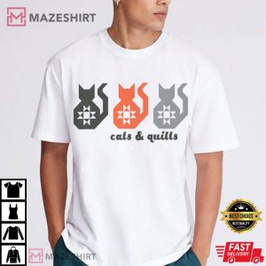 Cats and Quilts Cat Lover T Shirt (1)