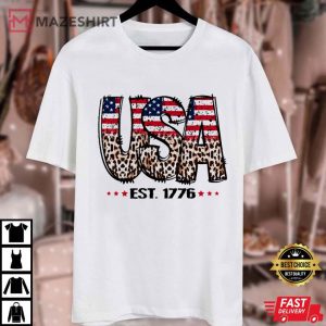 Leopard USA Est. 1776 4th of July T Shirt (3)