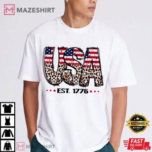 Leopard USA Est. 1776 4th of July T Shirt (4)
