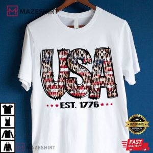 4th of July Leopard Fourth Of July T Shirt (2)