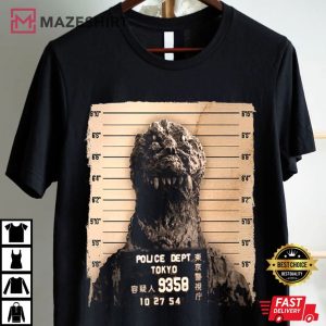 Godzilla Mugshot Shirt King of Monsters T Shirt (2)