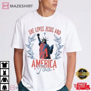 She Loves Jesus And America Too Independence Day T Shirt (2)