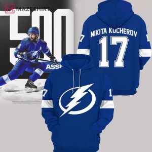 Tampa Bay Lightning Nikita Kucherov 17 Fanatics Blue 3D Hoodie