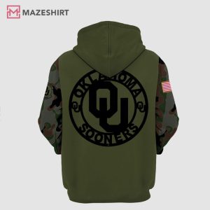 Oklahoma Sooners Football Veteran Camo 3D Hoodie (2)