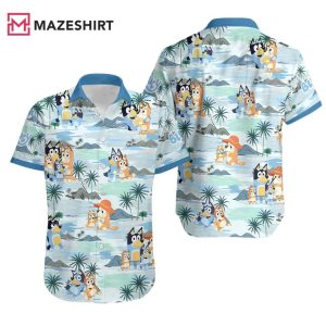 Bluey Family Bandit Heeler Chilli Heeler Hawaiian Shirt